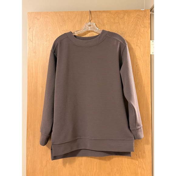Zella Sweaters - Zella Ribbed Ottoman Pullover Tunic Sweatshirt Women's Small Charcoal Gray